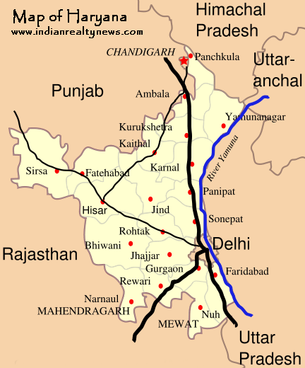 Map of Haryana