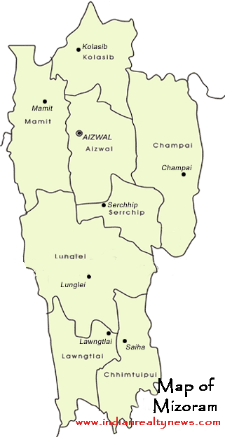 Map of Mizoram
